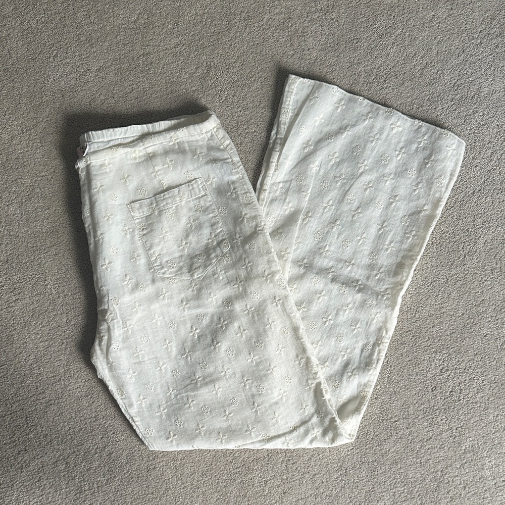 Johnny Was Boho Ivory Cotton Pants - size XS